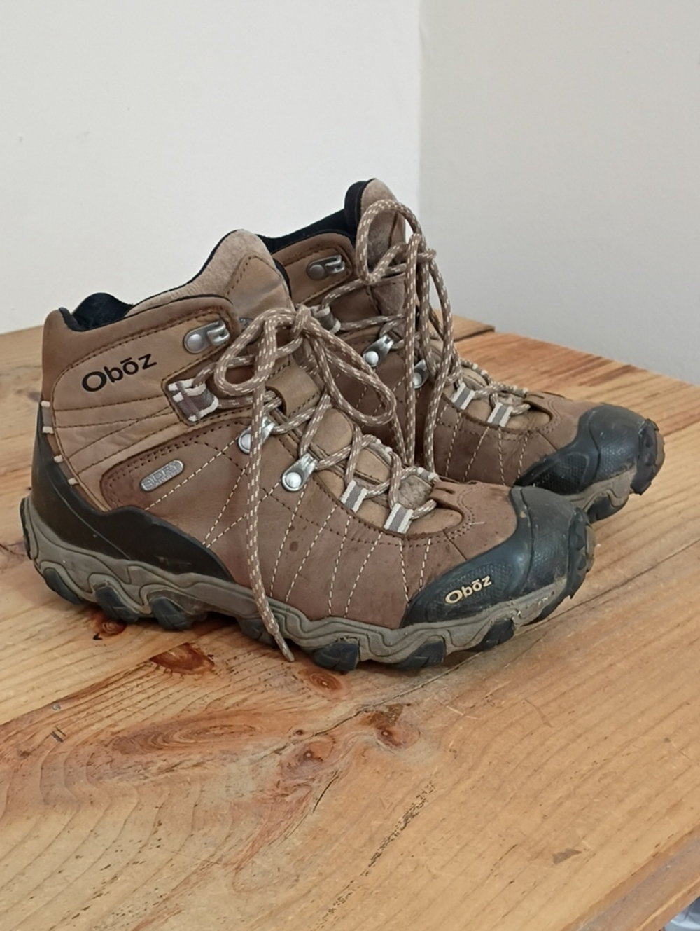 Oboz Brown Bridger B Dry Waterproof O Fit Insole Hiking Boots Women's Size 7.5